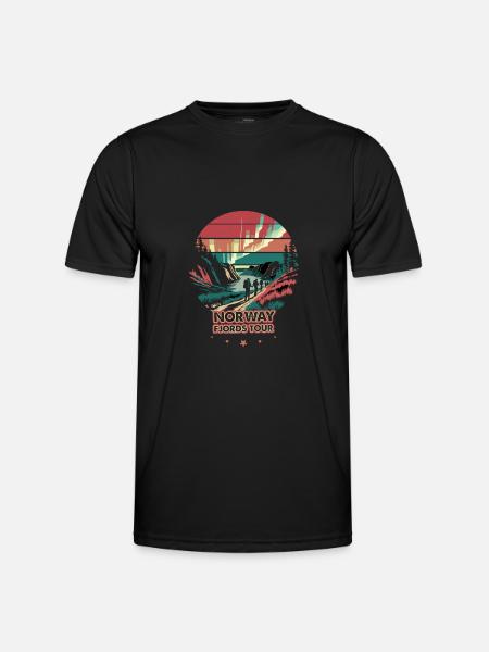 Norway Fjords Tour - Männer Funktions-T-Shirt - Schwarz