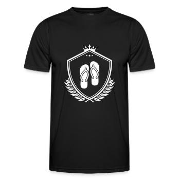 Flip-flops icon - Men's Functional T-Shirt - black - Front - AI Model Male 178 dark (178cm)