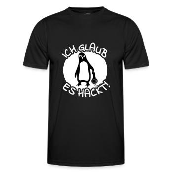 Pinguin Hacker - Männer Funktions-T-Shirt - Schwarz - Vorne - AI Model Male 178 dark (178cm)