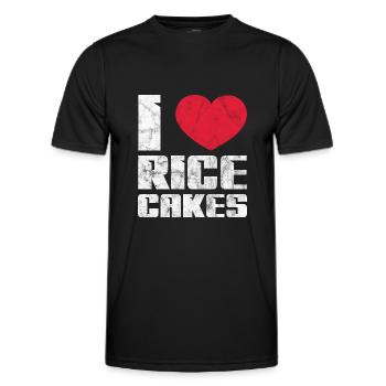 Gâteaux de riz - Low Calorie Funny Food Riz sain - T-shirt sport Homme - noir - Devant - AI Model Male 178 dark (178cm)