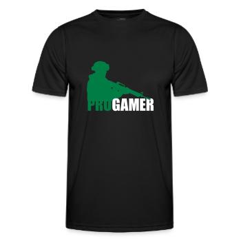 progamer_s2 - Men's Functional T-Shirt - black - Front - AI Model Male 178 dark (178cm)