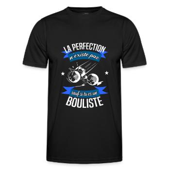 Bouliste pétanque - T-shirt sport Homme - noir - Devant - AI Model Male 178 dark (178cm)