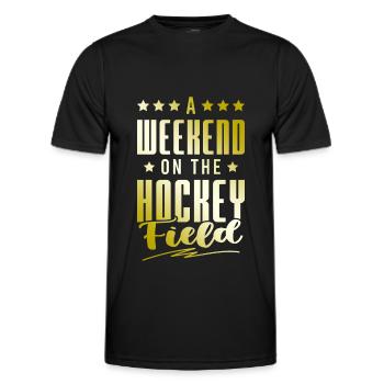 fieldhockey wochenende - Männer Funktions-T-Shirt - Schwarz - Vorne - AI Model Male 178 dark (178cm)