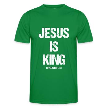 Jesus Is The King Motivational Christian Catholic - Men's Functional T-Shirt - kelly green - Front - AI Model Male 178 dark (178cm)