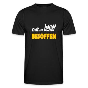 Gut Besoffen Alkohol - Männer Funktions-T-Shirt - Schwarz - Vorne - AI Model Male 178 dark (178cm)