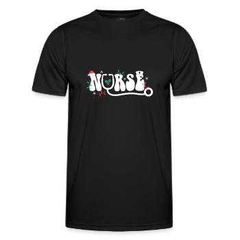 Nurse Christmas Outfit - Men's Functional T-Shirt - black - Front - AI Model Male 178 dark (178cm)