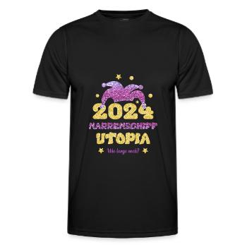 L’utopie de la Nef des fous 2024 - T-shirt sport Homme - noir - Devant - AI Model Male 178 dark (178cm)