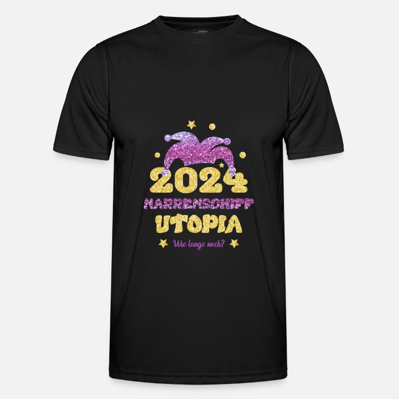 Narrenschiff Utopia 2024 - Männer Funktions-T-Shirt - Schwarz