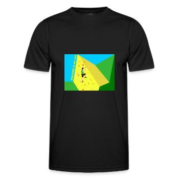 Escalade, Bloc, Escalade sportive, Mur d’escalade, Haut - T-shirt sport Homme - noir - Devant - AI Model Male 178 dark (178cm)