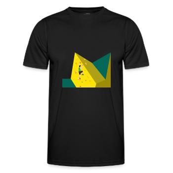 Klettern, bouldern, Sportklettern, Kletterwand - Männer Funktions-T-Shirt - Schwarz - Vorne - AI Model Male 178 dark (178cm)