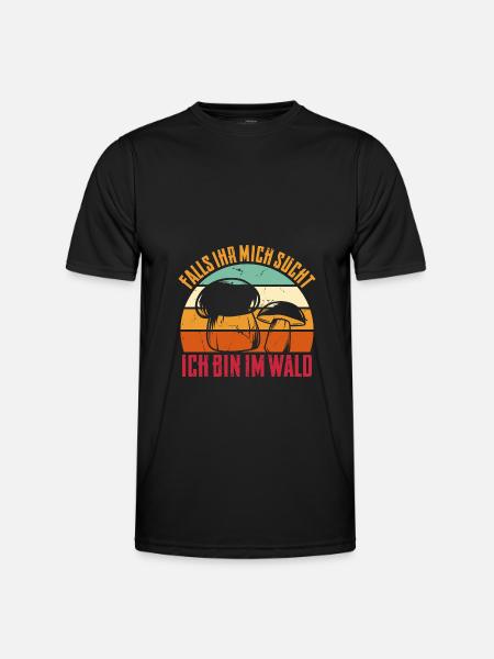 Pilze Sammeln Geschenkidee - Männer Funktions-T-Shirt - Schwarz