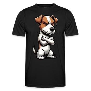 Jack Russel terrier Jack russel amoureux de Jackie - T-shirt sport Homme - noir - Devant - AI Model Male 178 dark (178cm)