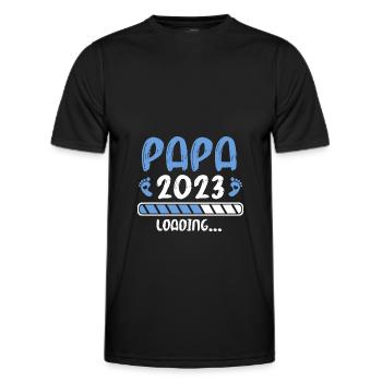 Schwangerschaft 2023 Werdender Papa Geschenk - Männer Funktions-T-Shirt - Schwarz - Vorne - AI Model Male 178 dark (178cm)