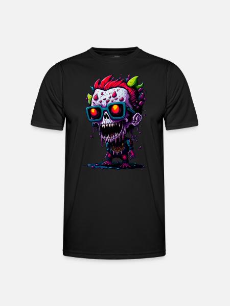 Bunter cooler Zombie - Männer Funktions-T-Shirt - Schwarz