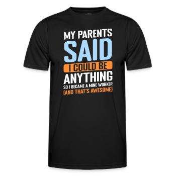 Miners underground treasures - Men's Functional T-Shirt - black - Front - AI Model Male 178 dark (178cm)