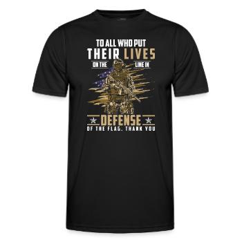 Military Border Peace Flag - Men's Functional T-Shirt - black - Front - AI Model Male 178 dark (178cm)