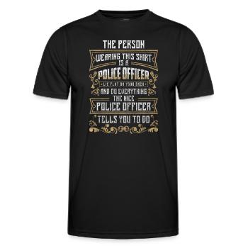 Menottes du shérif de la police - T-shirt sport Homme - noir - Devant - AI Model Male 178 dark (178cm)