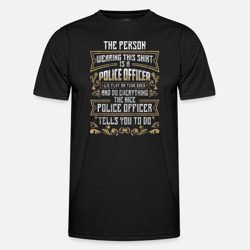 Polizei Sheriff Handschellen - Männer Funktions-T-Shirt - Schwarz