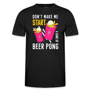 Règles du jeu Beerpong - T-shirt sport Homme - noir - Devant - AI Model Male 178 dark (178cm)