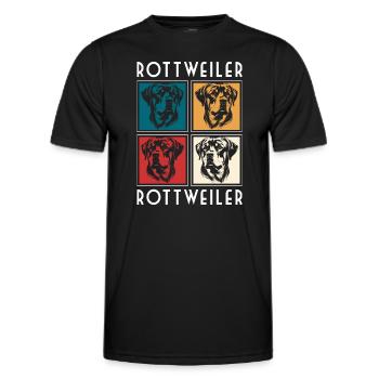 Rottweiler Gefahr Herrchen Hündin - Männer Funktions-T-Shirt - Schwarz - Vorne - AI Model Male 178 dark (178cm)