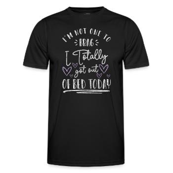Sleep Late Riser Pajamas - Men's Functional T-Shirt - black - Front - AI Model Male 178 dark (178cm)