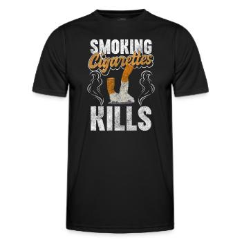 Fumeurs Fumeurs Interdiction de fumer Consommation - T-shirt sport Homme - noir - Devant - AI Model Male 178 dark (178cm)