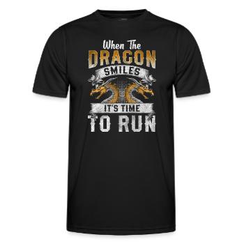 Dragon Mythology Book Tribal - Men's Functional T-Shirt - black - Front - AI Model Male 178 dark (178cm)