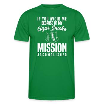 cigar smoking nicotine connoisseur - Men's Functional T-Shirt - kelly green - Front - AI Model Male 178 dark (178cm)