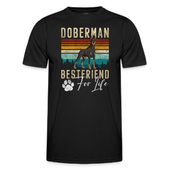 Dobermann Hund Tier Hundeliebe - Männer Funktions-T-Shirt - Schwarz - Vorne - AI Model Male 178 dark (178cm)