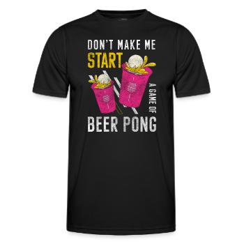 Beer Pong Balle Tennis de table - T-shirt sport Homme - noir - Devant - AI Model Male 178 dark (178cm)
