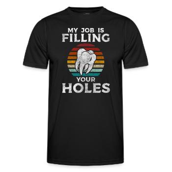 Spécialité du dentiste Important - T-shirt sport Homme - noir - Devant - AI Model Male 178 dark (178cm)