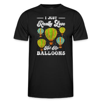 Balloon Flying Clouds Gas Balloon - Men's Functional T-Shirt - black - Front - AI Model Male 178 dark (178cm)