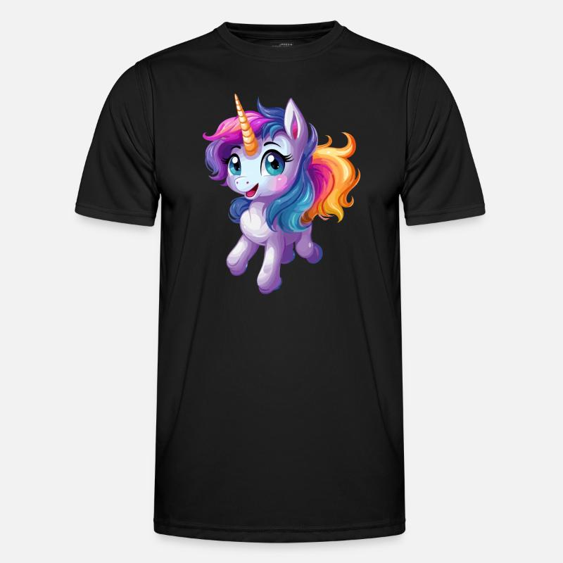 Süßes Einhorn Design - Männer Funktions-T-Shirt - Schwarz