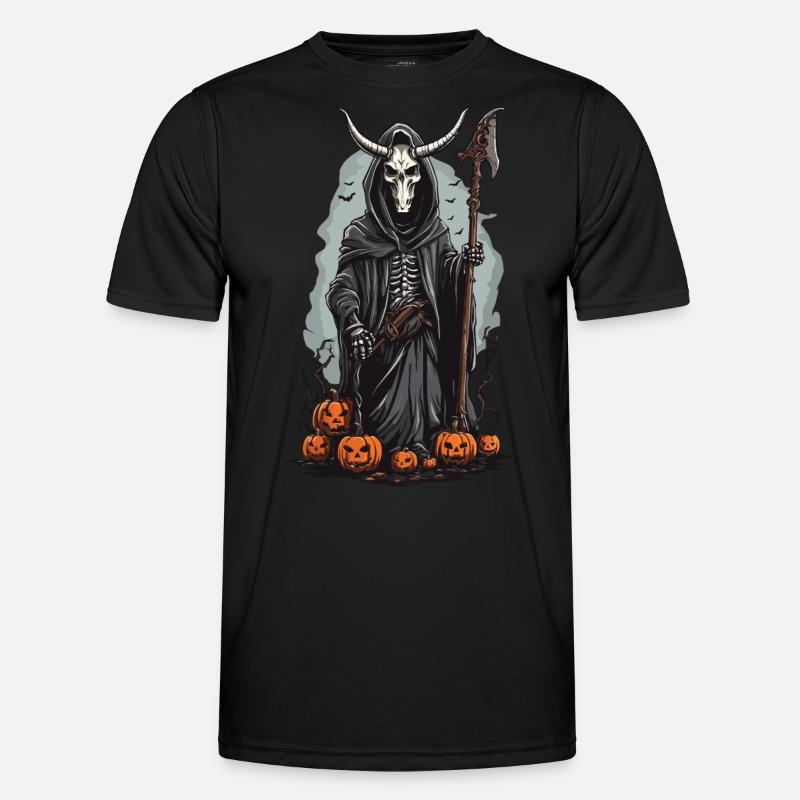Sensenmann Halloween Dämonischer Druide Design - Männer Funktions-T-Shirt - Schwarz