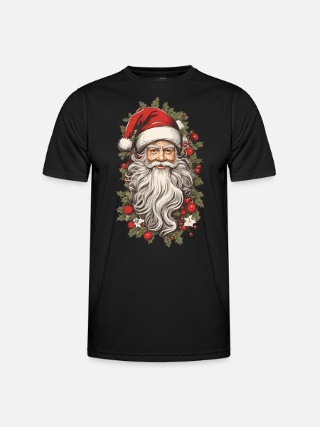 Nostalgischer Weihnachtszauber Weihnachtsmann - Männer Funktions-T-Shirt - Schwarz
