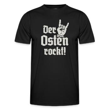 Der Osten rockt Ostdeutschland - Männer Funktions-T-Shirt - Schwarz - Vorne - AI Model Male 178 dark (178cm)