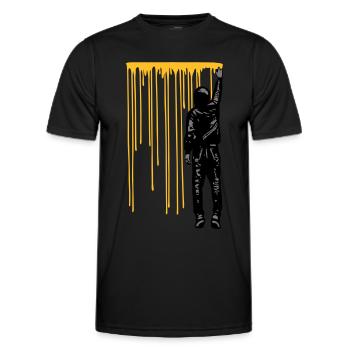 STREET ART - SPRAY BOY - T-shirt sport Homme - noir - Devant - AI Model Male 178 dark (178cm)