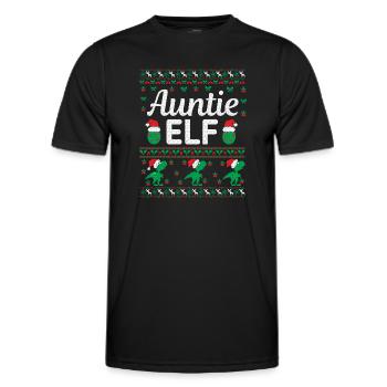 Auntie Elf Outfit - Men's Functional T-Shirt - black - Front - AI Model Male 178 dark (178cm)