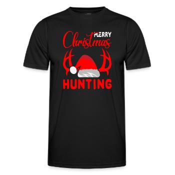 Merry Christmas Hunting Outfit - Männer Funktions-T-Shirt - Schwarz - Vorne - AI Model Male 178 dark (178cm)