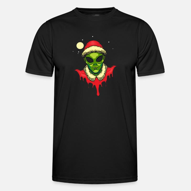 Alien Santa Outfit - Männer Funktions-T-Shirt - Schwarz