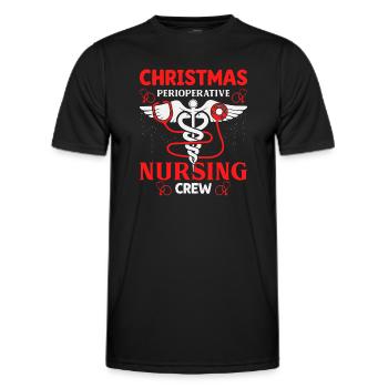Christmas Nursing Crew Outfit - Men's Functional T-Shirt - black - Front - AI Model Male 178 dark (178cm)