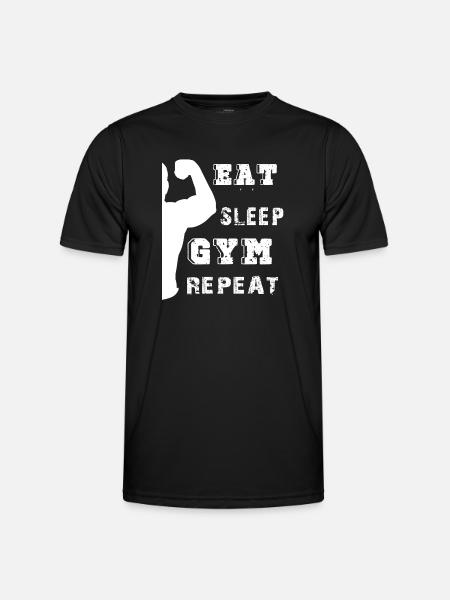 Eat sleep gym repeat Outfit - Men's Functional T-Shirt - black