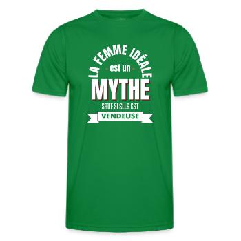 Femme vendeuse idéale citation humour - T-shirt sport Homme - vert - Devant - AI Model Male 178 dark (178cm)