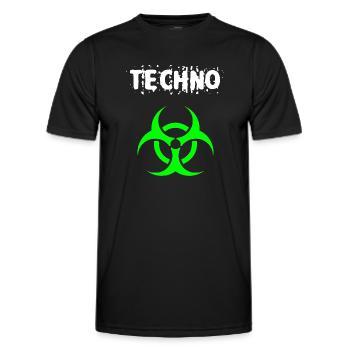 Techno - T-shirt sport Homme - noir - Devant - AI Model Male 178 dark (178cm)