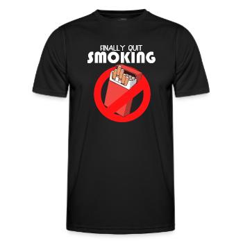 Enfin arrêter de fumer Drôle Non-fumeur - T-shirt sport Homme - noir - Devant - AI Model Male 178 dark (178cm)