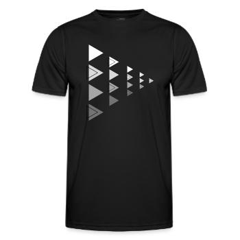 Dreiecke Grau Horizontale Pfeil Dekoration - Männer Funktions-T-Shirt - Schwarz - Vorne - AI Model Male 178 dark (178cm)