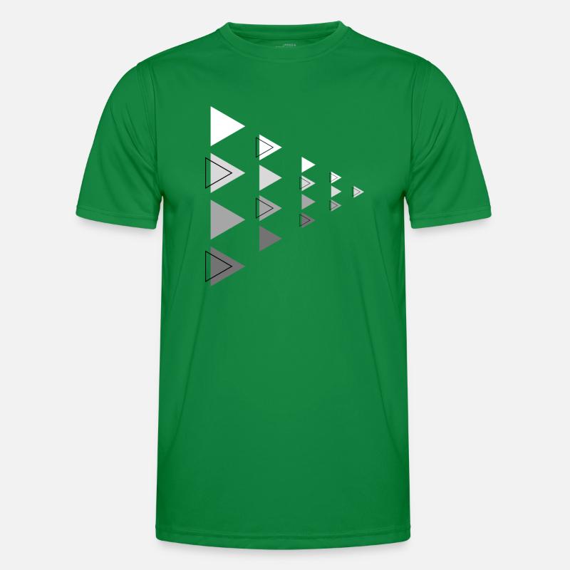 Triangles Gris Horizontal Flèche Décoration T-shirt sport Homme
