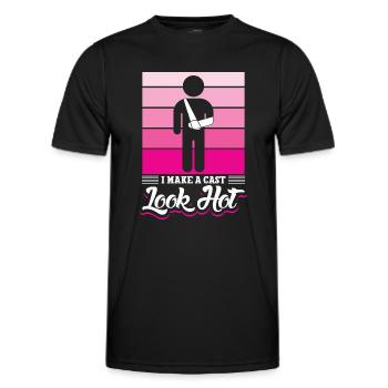 I Make A cast Look Hot - Männer Funktions-T-Shirt - Schwarz - Vorne - AI Model Male 178 dark (178cm)