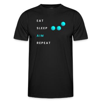 Manger Sommeil Objectif Répéter - T-shirt sport Homme - noir - Devant - AI Model Male 178 dark (178cm)