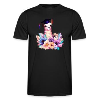 Certificat de fin d’études en alpaga - T-shirt sport Homme - noir - Devant - AI Model Male 178 dark (178cm)